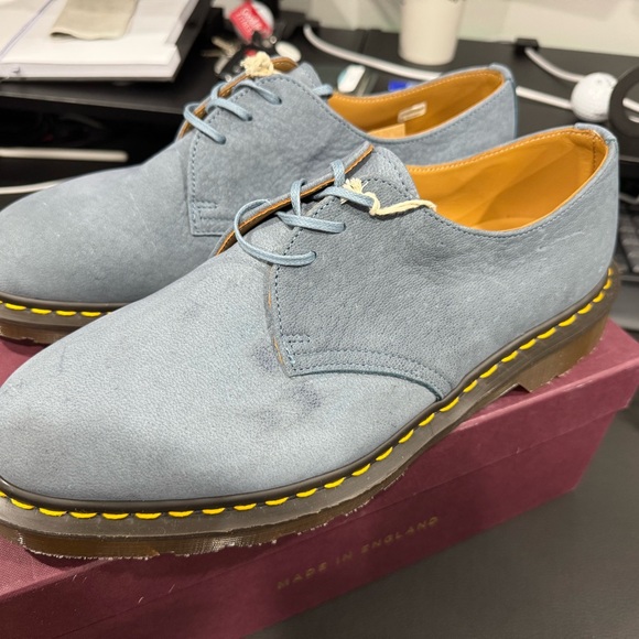 Dr. Martens 1461 Made in England Blue Nubuck shoes UK 10 - Picture 5 of 6